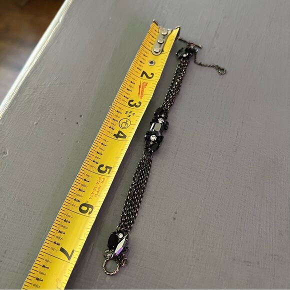 Sorrelli Crystal Black Multi Chain Bracelet - Picture 6 of 7